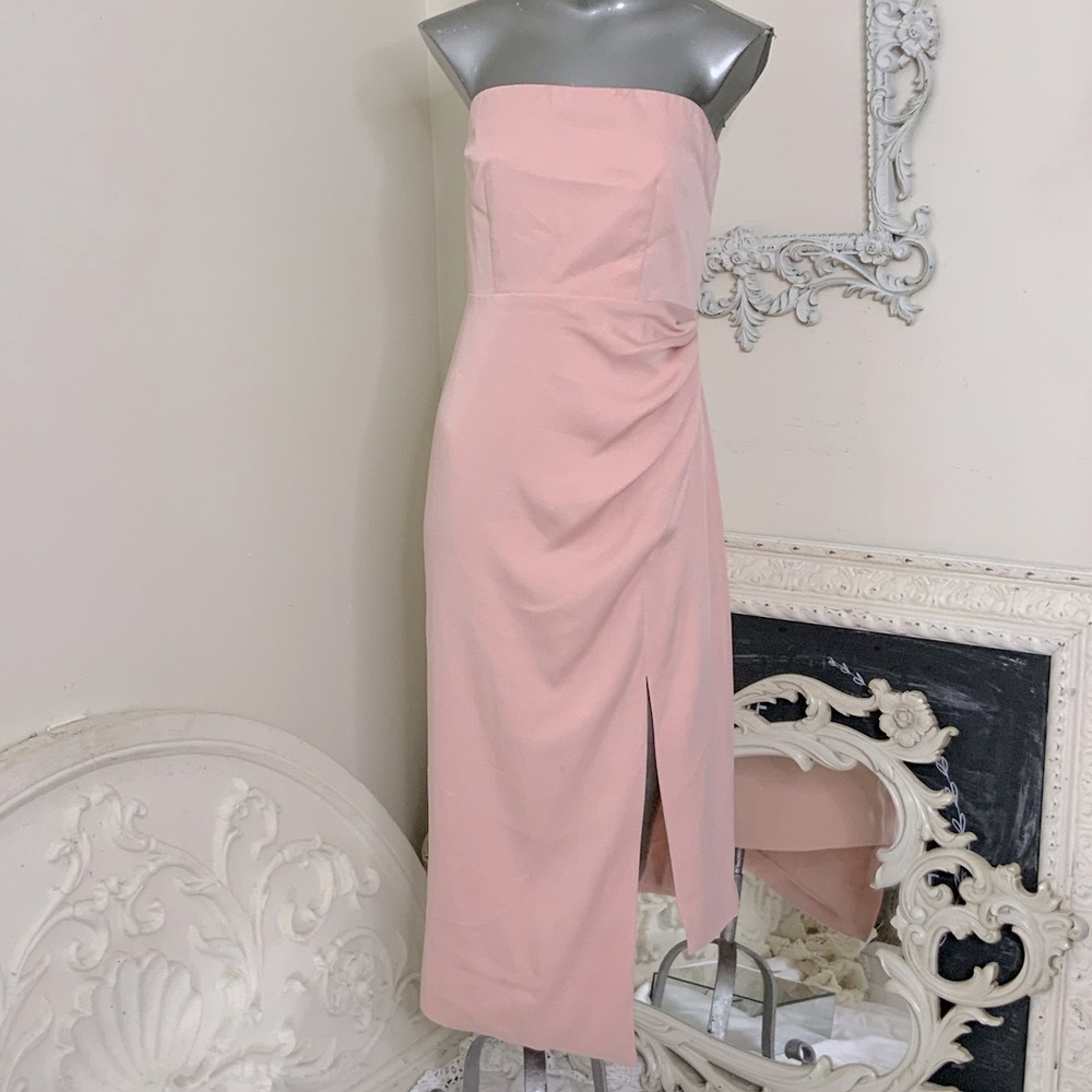 Cushnie Peach Strapless Front Slit Dress NWT